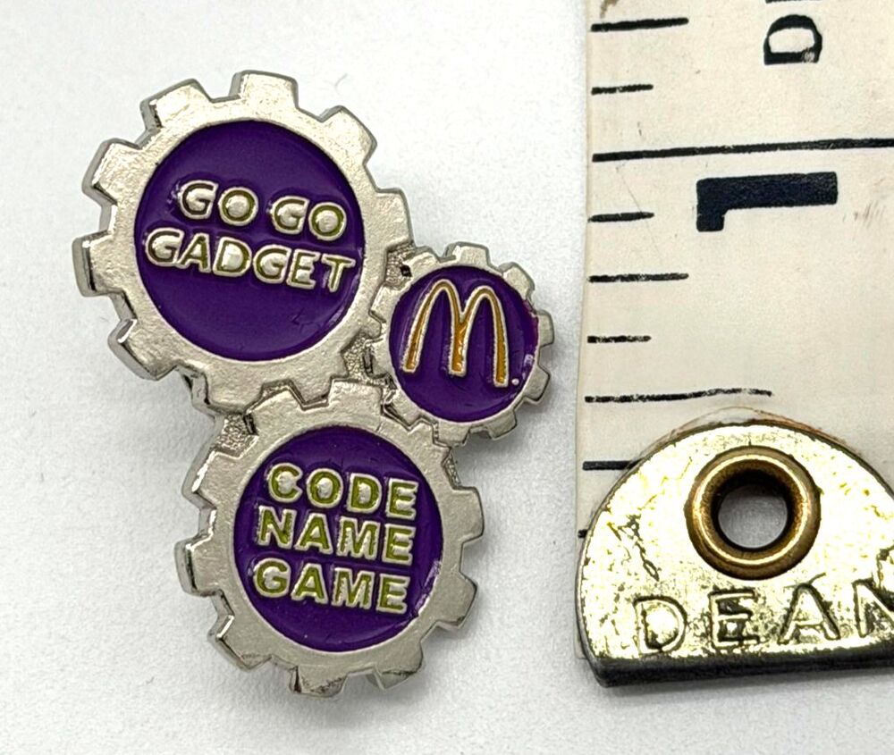 Disney Inspector Gadget McDonald's Pin Gear Purple Go Go Gadget Code Name Game
